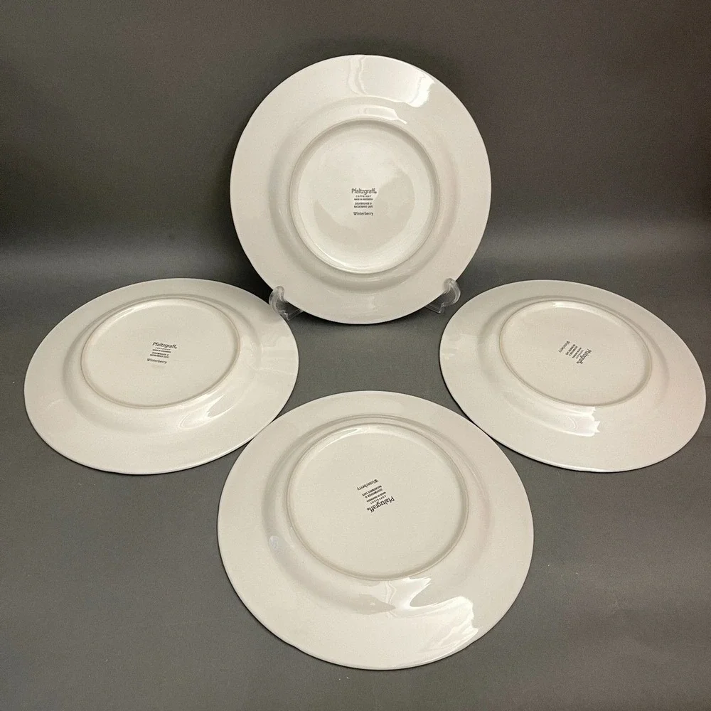 Pfaltzgraff Winterberry‎ Dinner Plates White Red Green 10 3/8